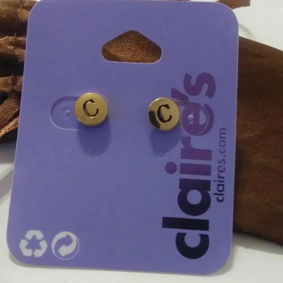 Claire's "C" Initial Rose Gold Earring. New - Picture 2 of 2